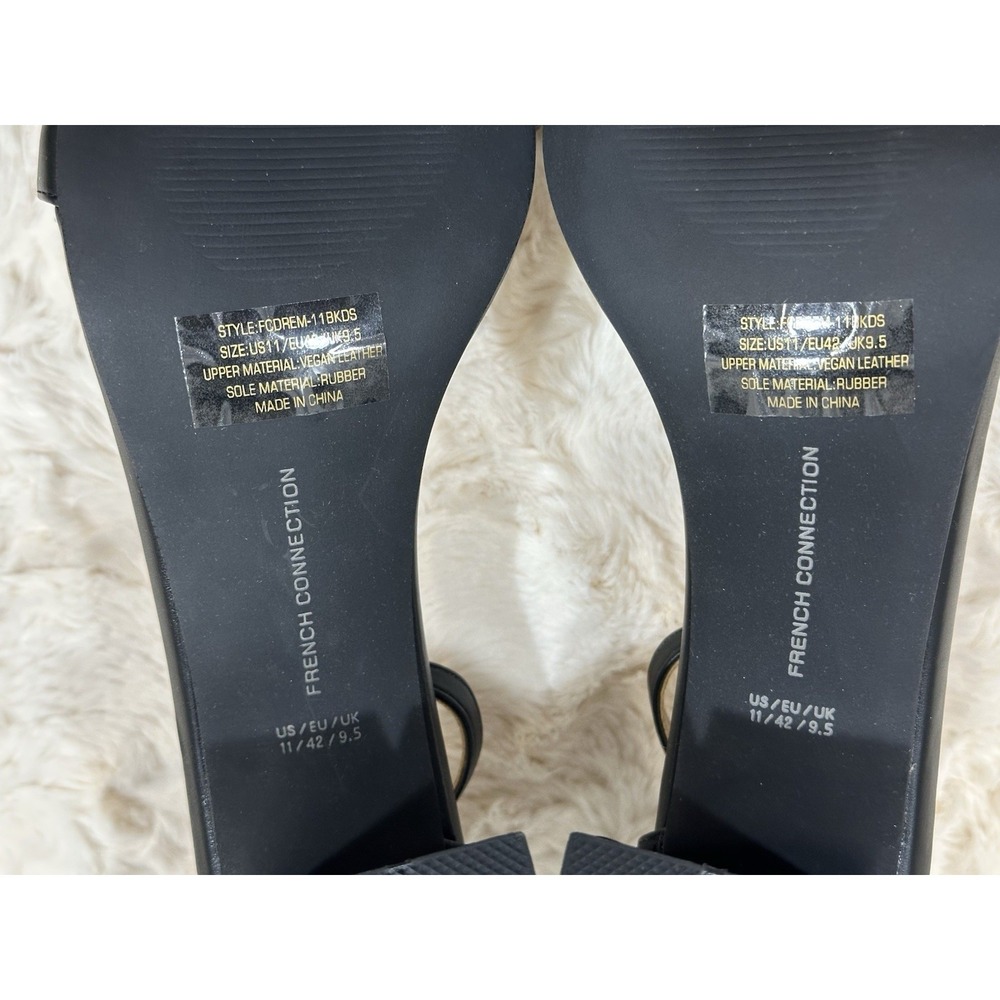 Woman's French Connection Strappy Black Heel Ankle Strap Sandals Size 11 NEW - Picture 7 of 9
